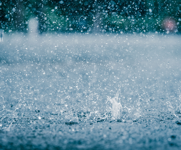 raindrops splashing on the ground  